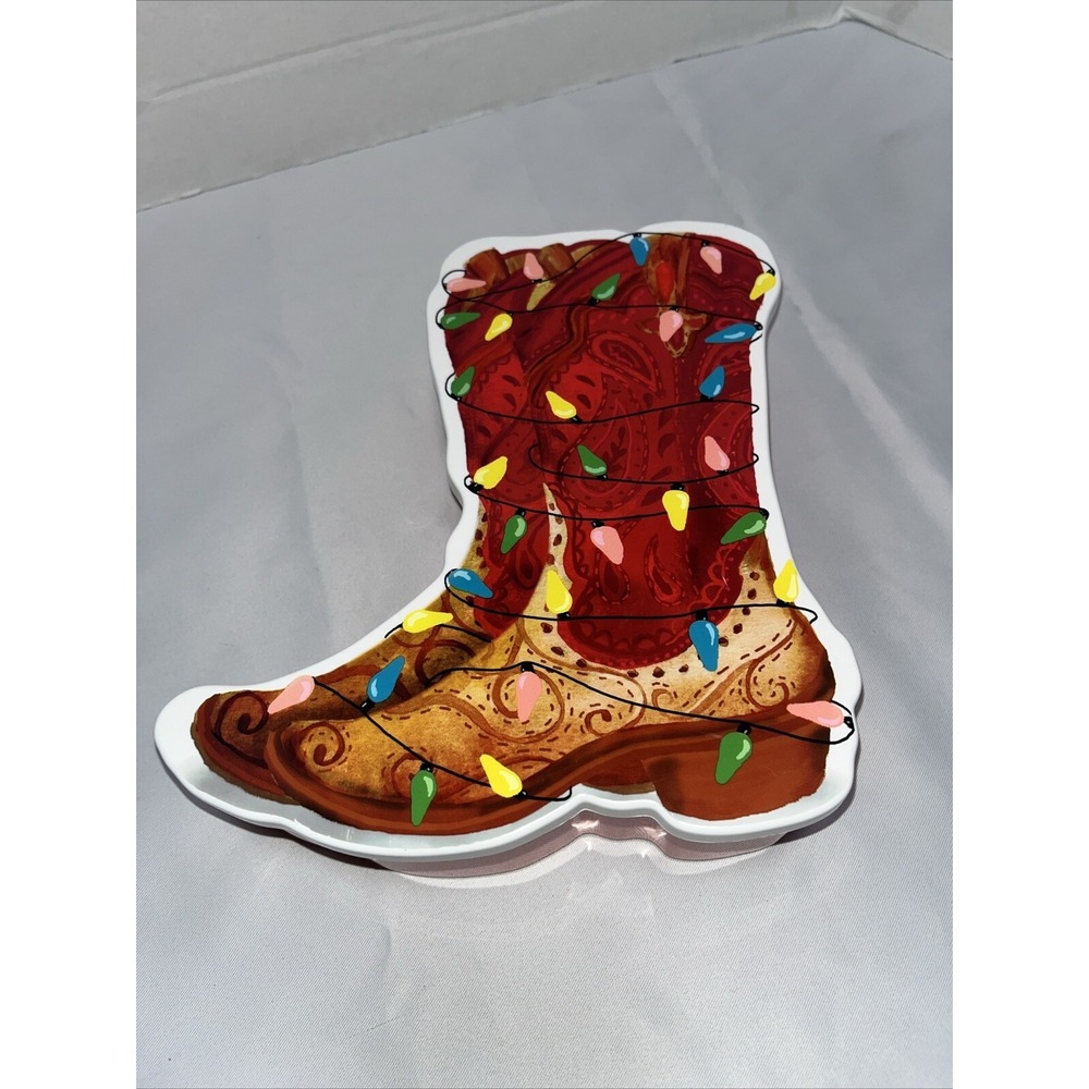 Pioneer Woman Christmas Boot Cookie Container‎ ,gift box , snack tray